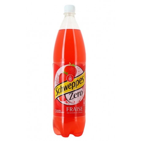 Schweppes Fraise Zéro 1,5L (lot de 12 bouteilles)