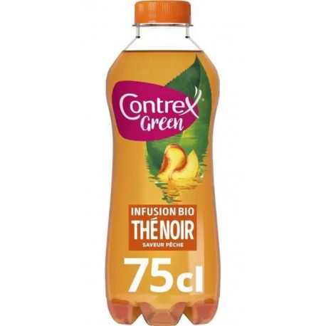 Contrex Green bio eau aromatisée Thé noir pêche 75cl (lot de 6)
