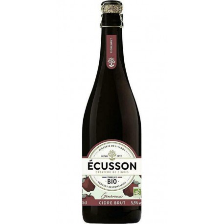 Écusson Cidre bio brut généreux 5.5% 75 cl 5.5%vol.