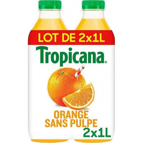Tropicana Jus d'orange sans pulpe 2 x 1L