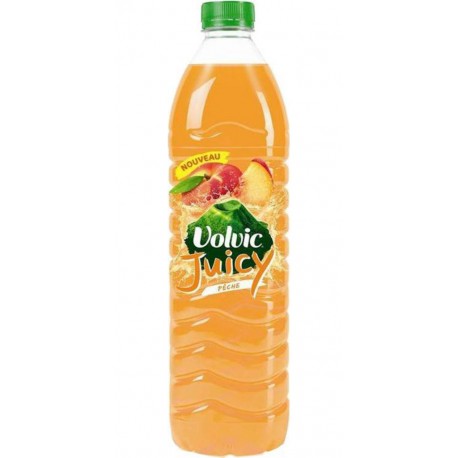 Volvic Juicy Pêche 1,5L (lot de 12 bouteilles)