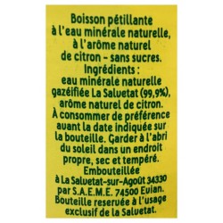 La Salvetat Gazeuse Citron 1,25L (pack de 6)
