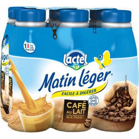Lactel Matin Léger Café au Lait 50cl (pack de 6)