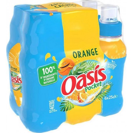OASIS Boisson à l'eau de source duo d'oranges POCKET 25cl (pack de 6)