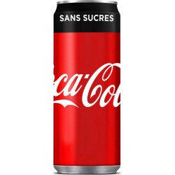 Coca-Cola SANS SUCRE x20 33cl (pack de 18+2 soit 20 canettes)