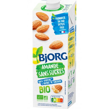 BJORG Lait d'amande calcium bio sans sucres 1L