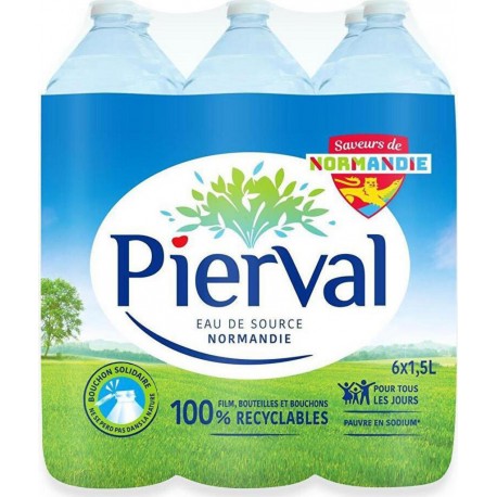 Eau de source naturelle Pierval 6x1.5L (pack de 6)