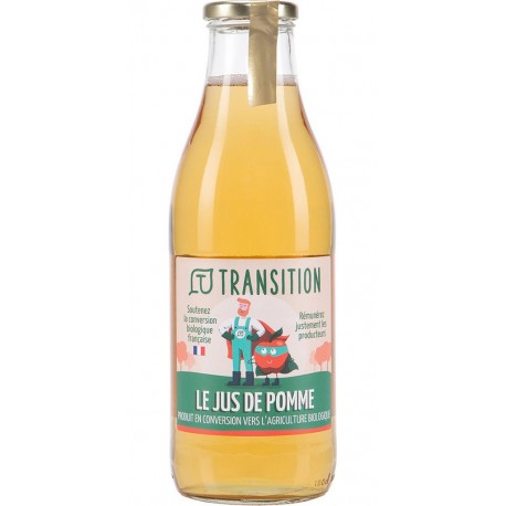 Bouteille de pur jus de pommes Transition BioDemain 1L