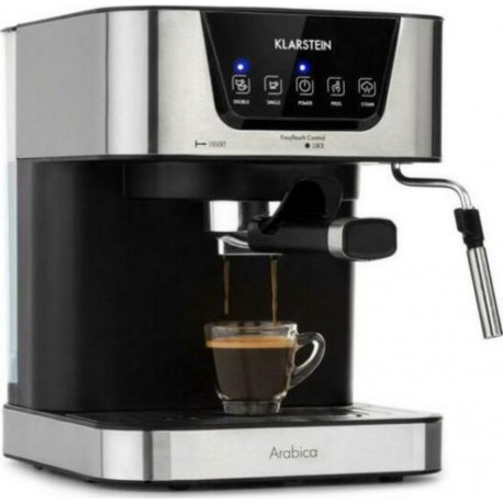 Klarstein arabica cafetière expresso 1050W 15 bars 1,5L commande tactile inox