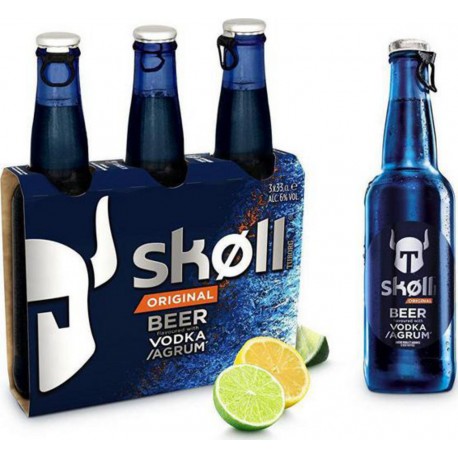 Skoll Bière saveur vodka & agrumes 6% 3 x 33 cl  6%vol.