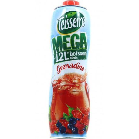 Teisseire Mega Sirop Grenadine 1,5L (lot de 6 bouteilles)