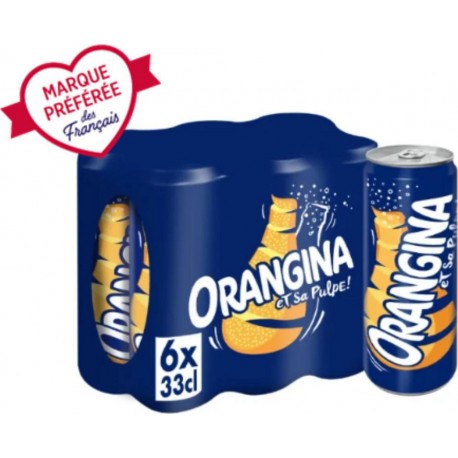 ORANGINA Soda à l'Orange et sa Pulpe 6x33cL (pack de 6)