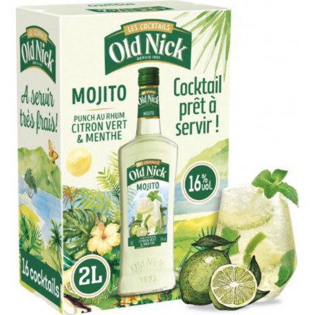 OLD NICK Cocktail Mojito Citron Vert et Menthe 16%L