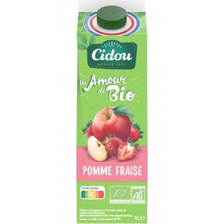 CIDOU Nectar Pomme Fraise Sans Sucre Ajouté Bio CIDOU