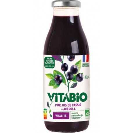VITABIO Pur Jus de cassis et acerola bio VITABIO