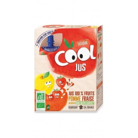 Vitabio Cool Jus Pomme Fraise Acerola 4x105ml